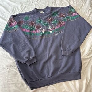 Vintage 90s Lifestyles Hawaiian Tropical Graphic Sweatshirt Made in USA